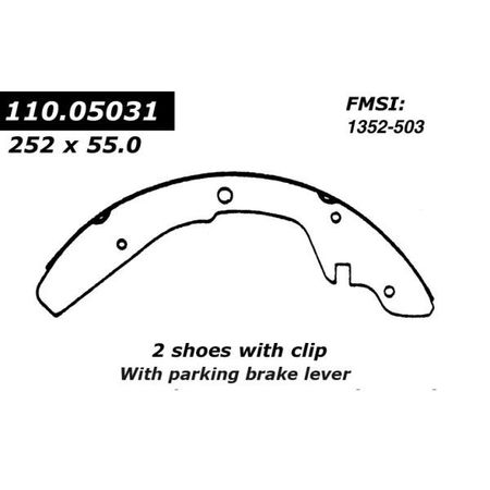 CENTRIC PARTS Centric Brake Shoes, 111.05031 111.05031